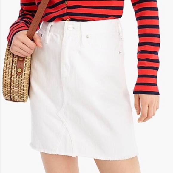 JCREW White Denim Skirt - Picture 1 of 4